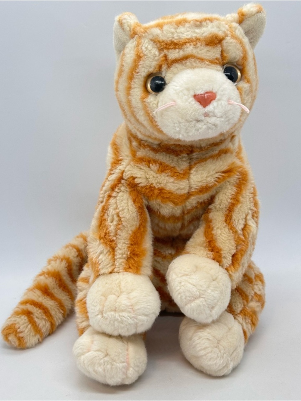 VTG TY Beanie Buddies Amber Cat Orange Stripe Kitty Tabby Plush 1999 11" No Tag
